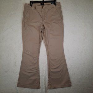 NEW American Eagle 18 Long Khaki Low Rise Artist Flare Stretch Chino Pants